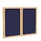 Ghent Enclosed Bulletin Board, 2 Door, Fabric, Oak Frame, 3 ft H x 4 ft W, Blue PW23648F-93 - alternate 1